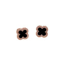 Lucky Clover Rhinestone Stud Earrings