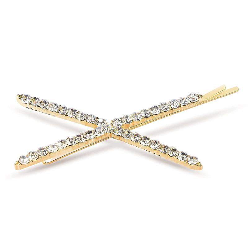 X-Shaped Crystal Hair Pins