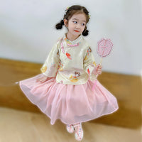 Girls Two-Piece Hanfu Clothing Set