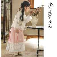 Girls' Floral Modern Hanfu Set