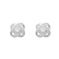 Four Leaf Clover Zircon Stud Earrings Gift For Women Wedding Fashion Jewelry