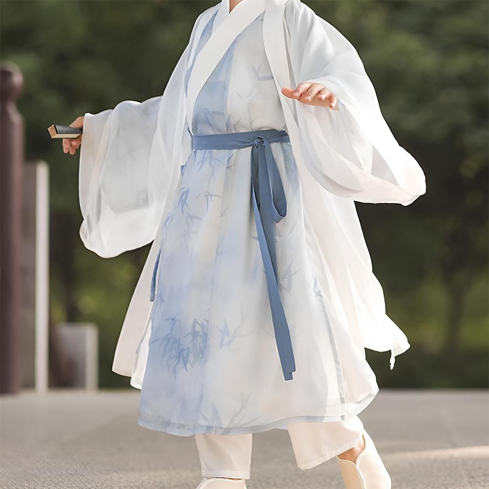 Boys' Blue Printed Wei-Jin Dyneaty Hanfu