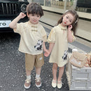 Boys Animal Print Clothing Panda Design Traditional Chinese Outfit