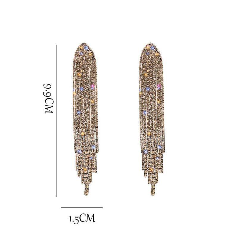 Rhinestone Tassel Earrings