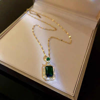 Vintage Paraiba Tourmaline Emerald Gemstone Earrings Ring Necklace Women Gift