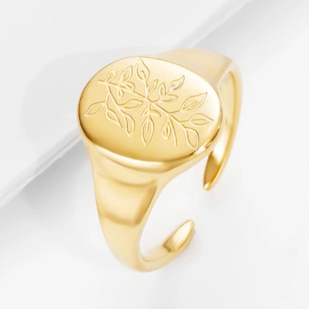 Simple Flower Ring Irregular Opening Adjustable Band Fashion Jewelry Women