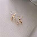 Golden Elegance Zircon Stud Earrings Women Wedding Jewelry Elegant Best Gift