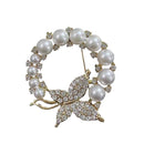 Pearl and Crystal Butterfly Brooch