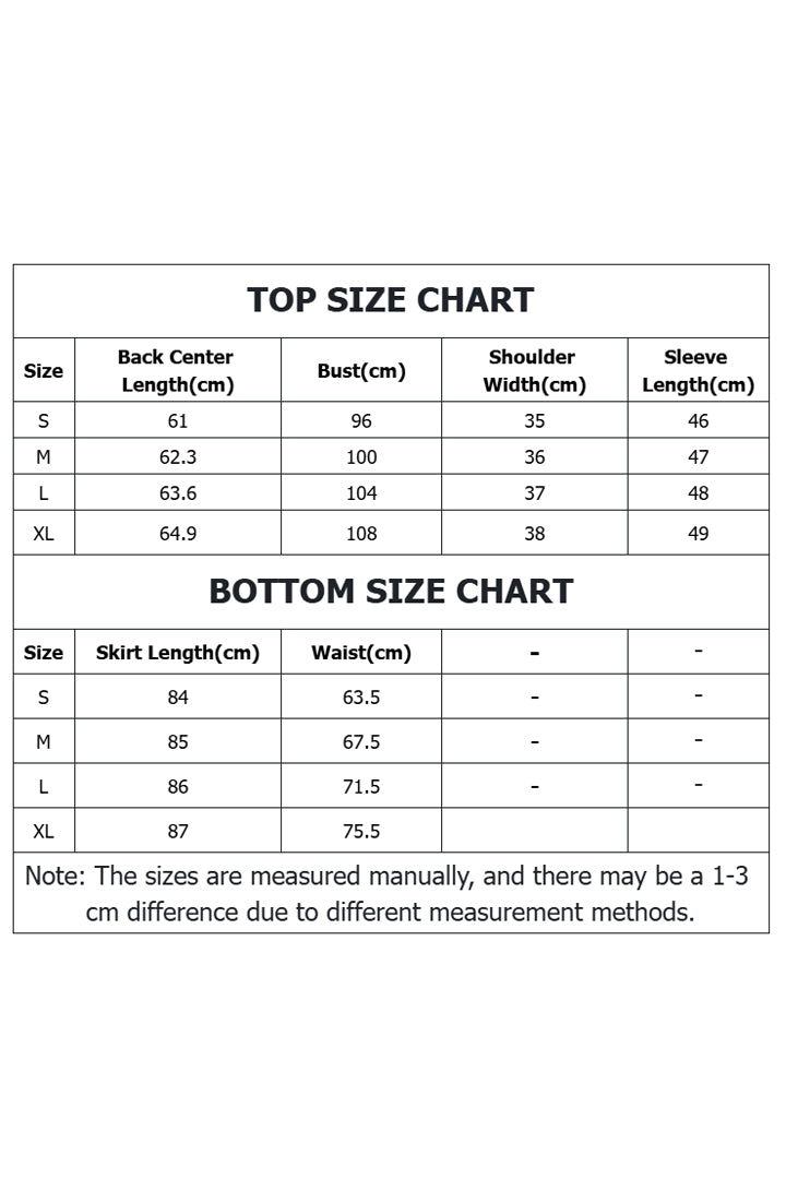 Mist-Grey Ink-Print Modern Hanfu Set | Mandarin-Collar Puff-Sleeve Top & High-Waist Skirt